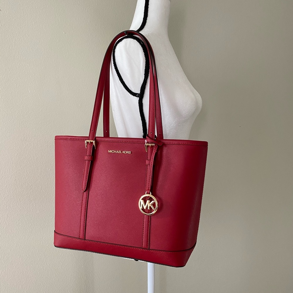 MK jet set travel tote ( scarlet) & wallet - Picture 8 of 8